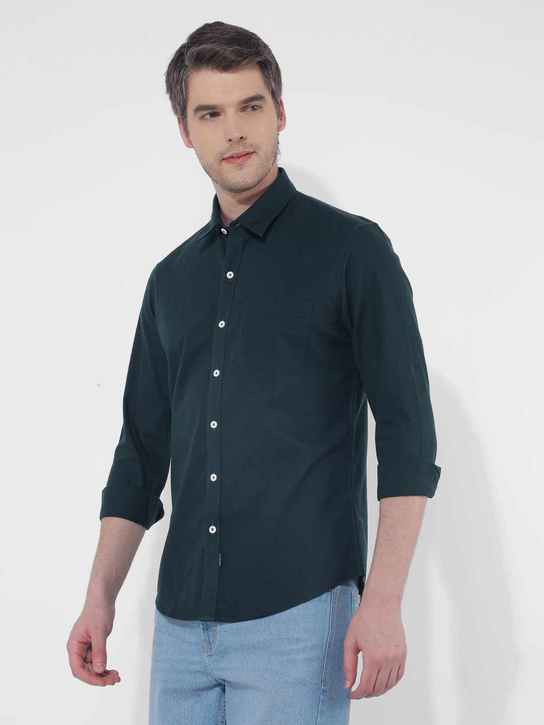 Numero Uno Men Solid Green Shirt